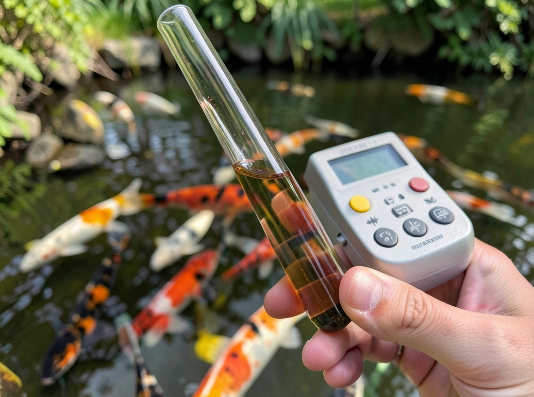 Testing koi pond water quality