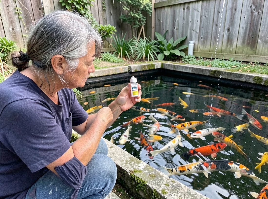Clear koi pond water