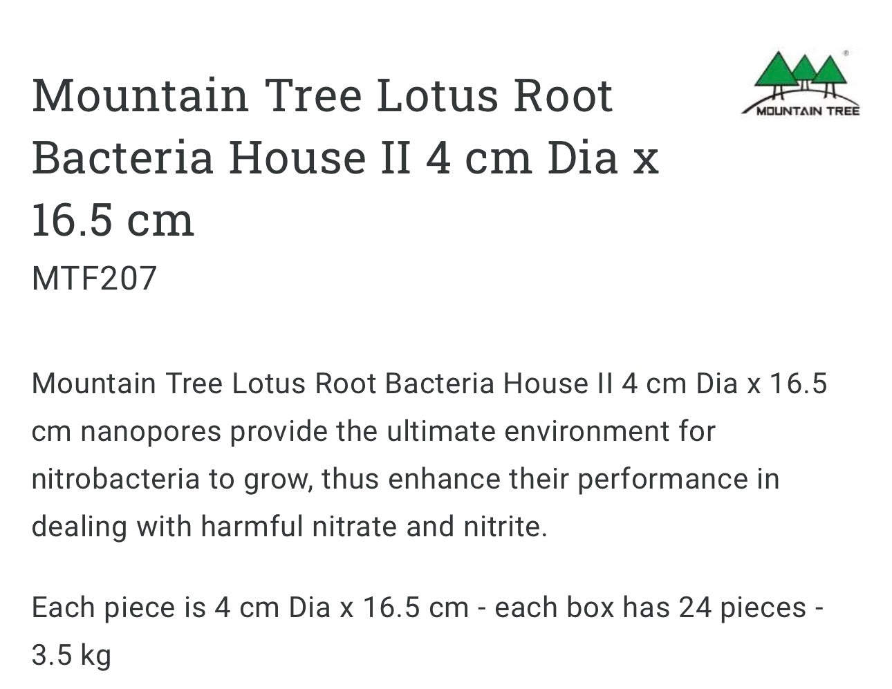 Mountain Tree Lotus Root Bacteria House II - Small - product description & specs