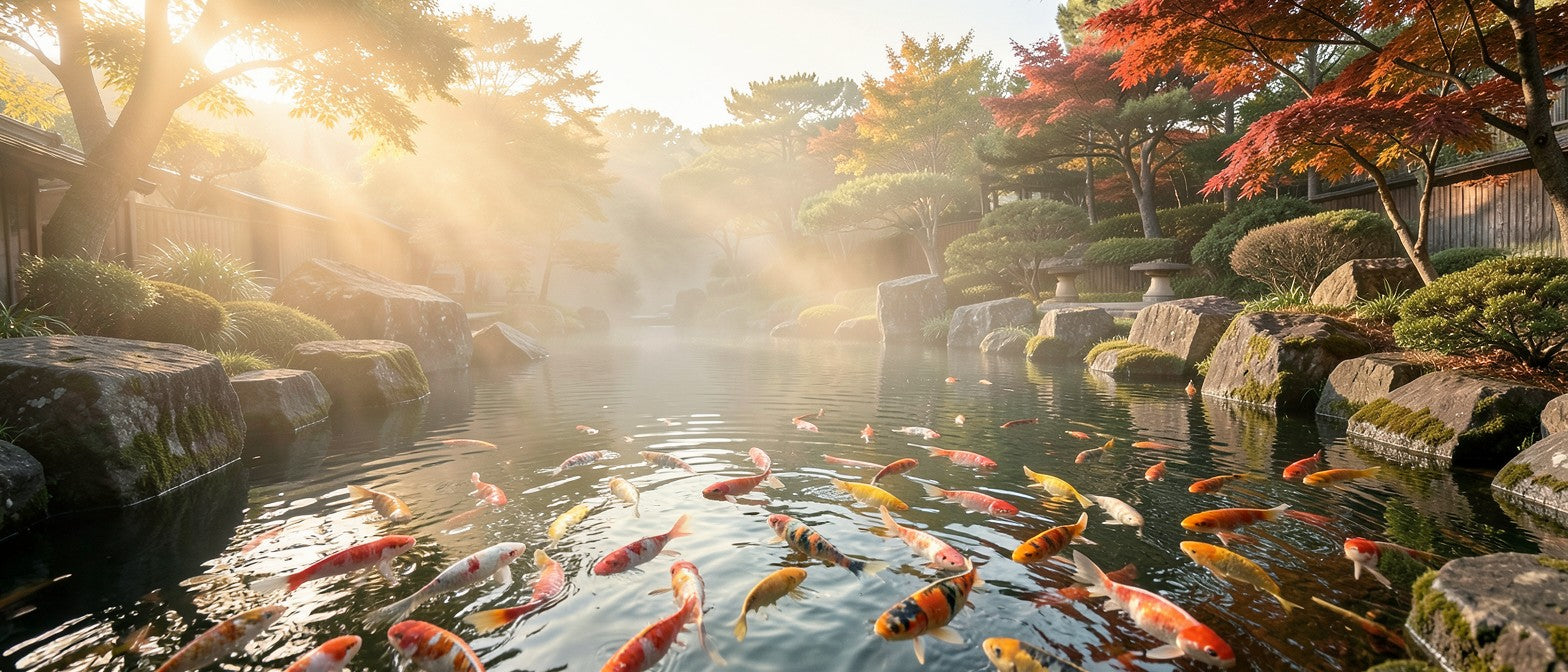 Luxury koi pond homepage hero banner
